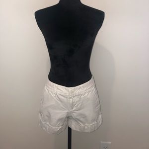 Cuffed White Shorts